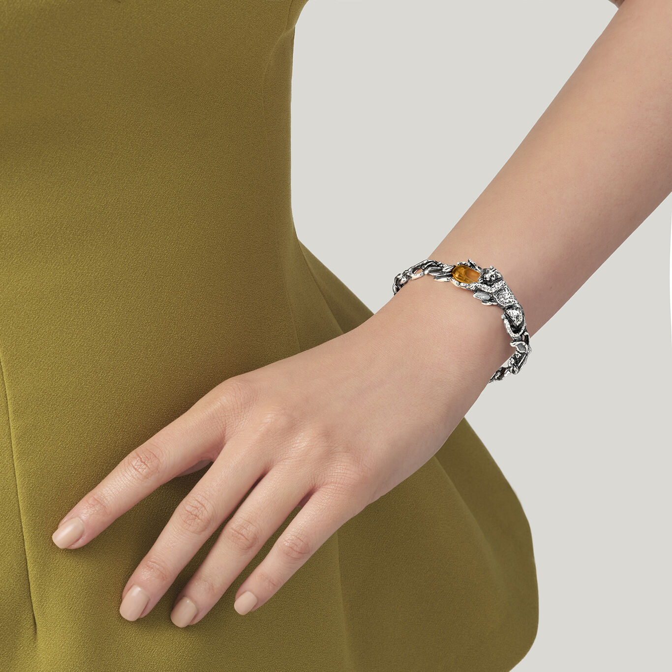Armband Tropfen Leopard, Armband aus Silber 925 und Citrin Kristall_image number 1_Giovanni Raspini