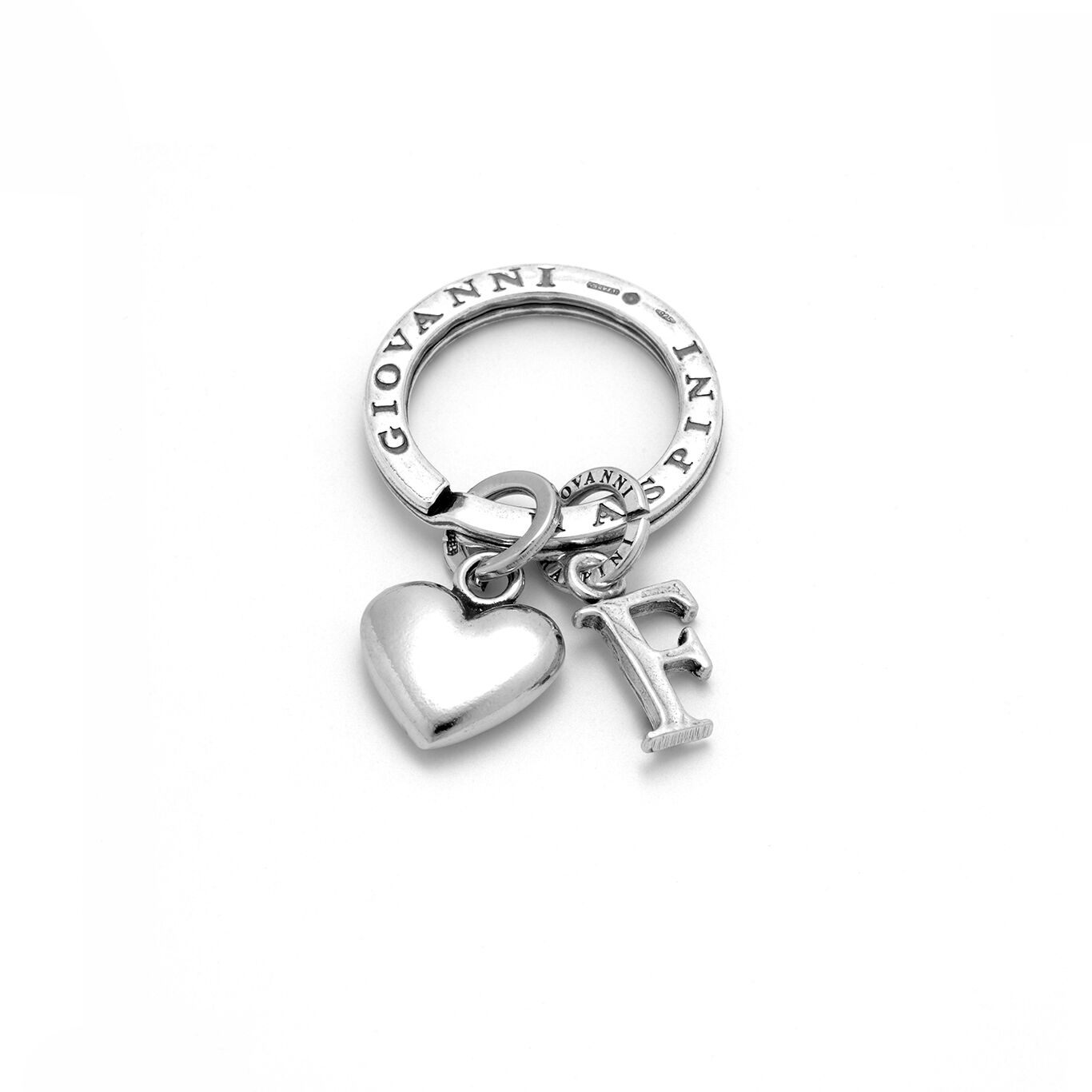 Key Ring with Heart and Letter F
