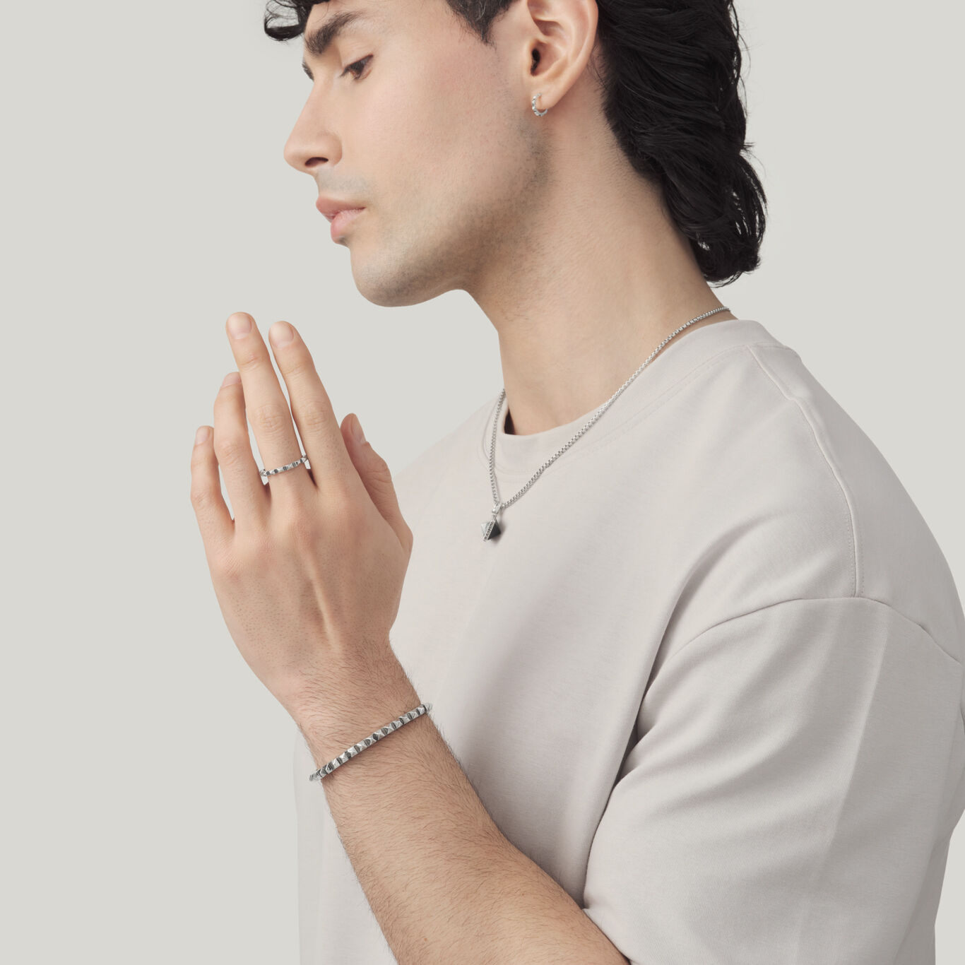 Studded Ring, Ring in Sterling Silver_image number 2_Giovanni Raspini