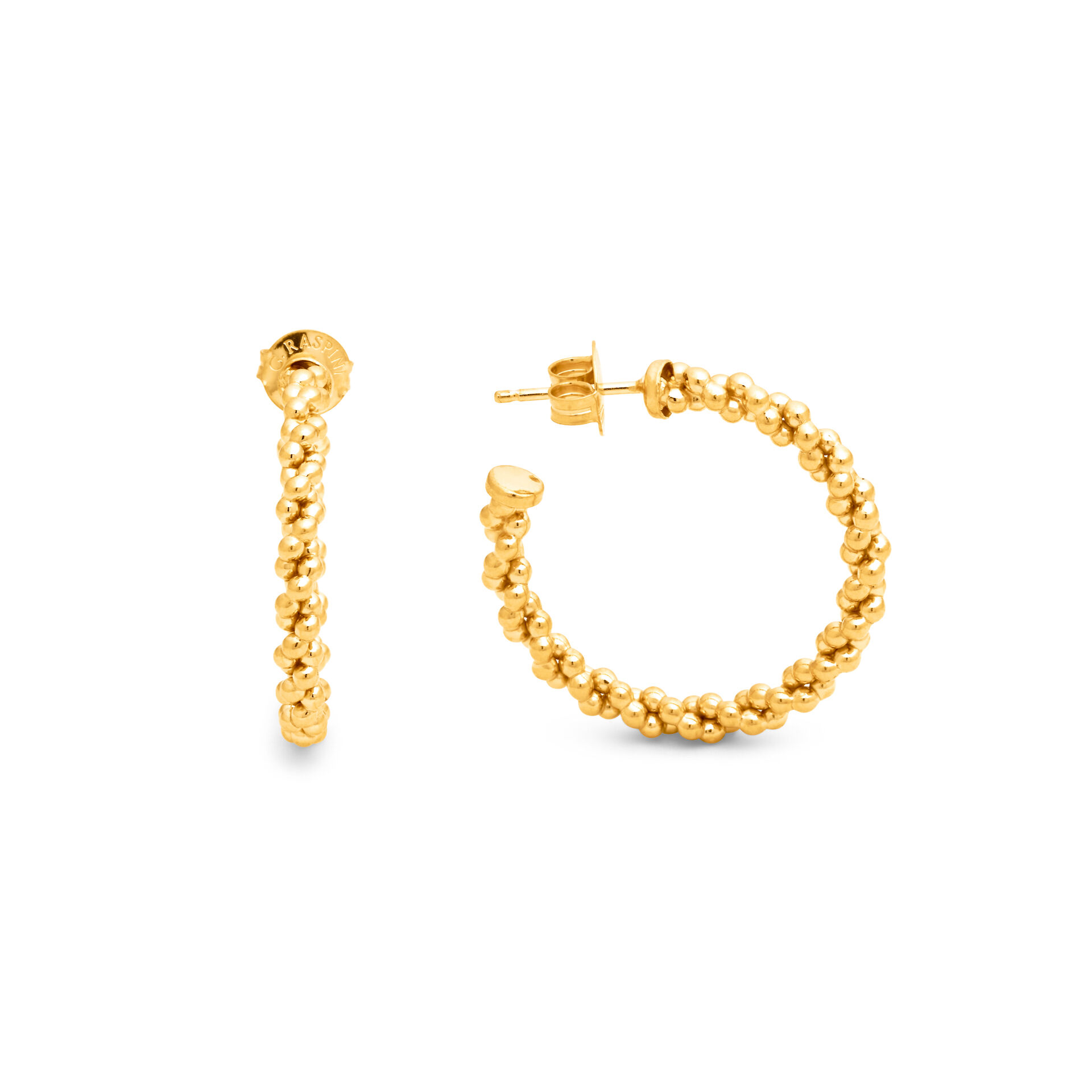 Wheat Chain Medium Hoop Earrings image number 2