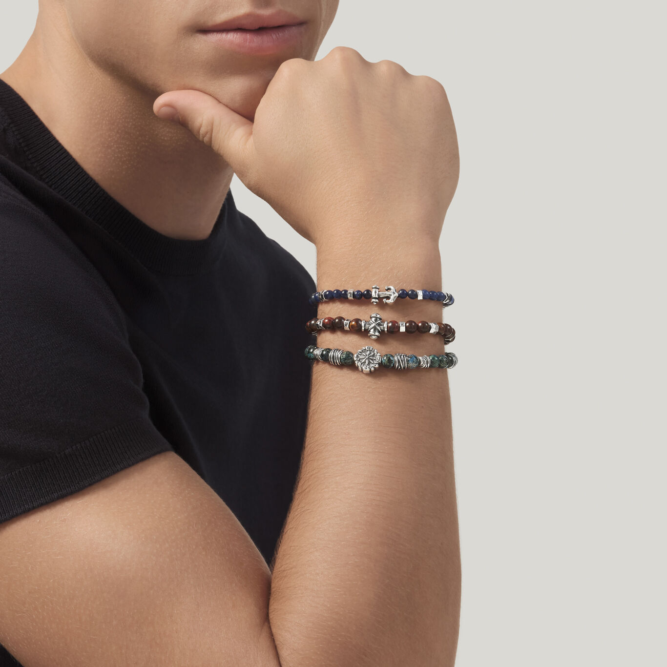 Pulsera Ancla Sodalita, Pulsera de Plata 925 y sodalita_image number 2_Giovanni Raspini