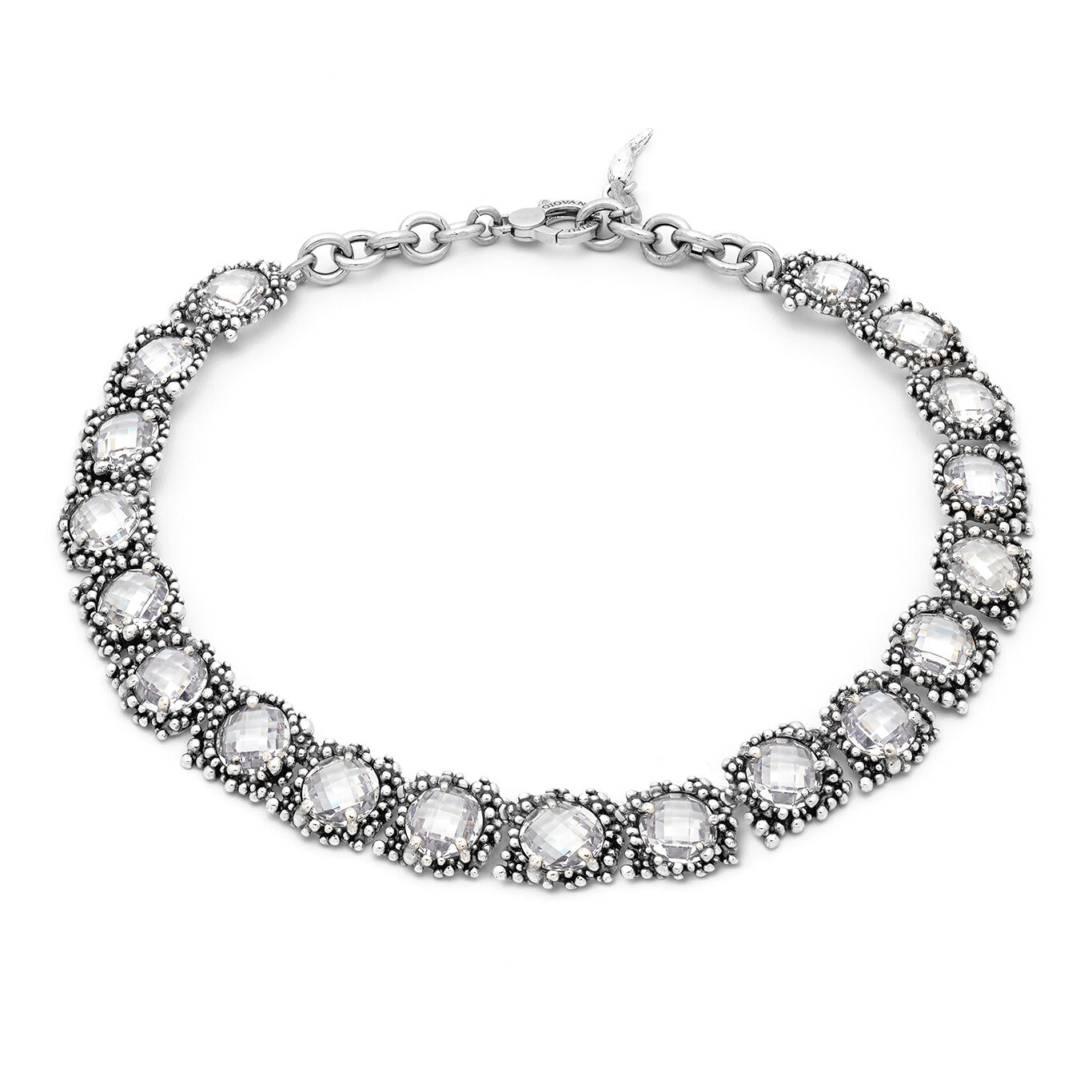 Shine Big Necklace, Earrings in Sterling Silver and zircons_image number 0_Giovanni Raspini