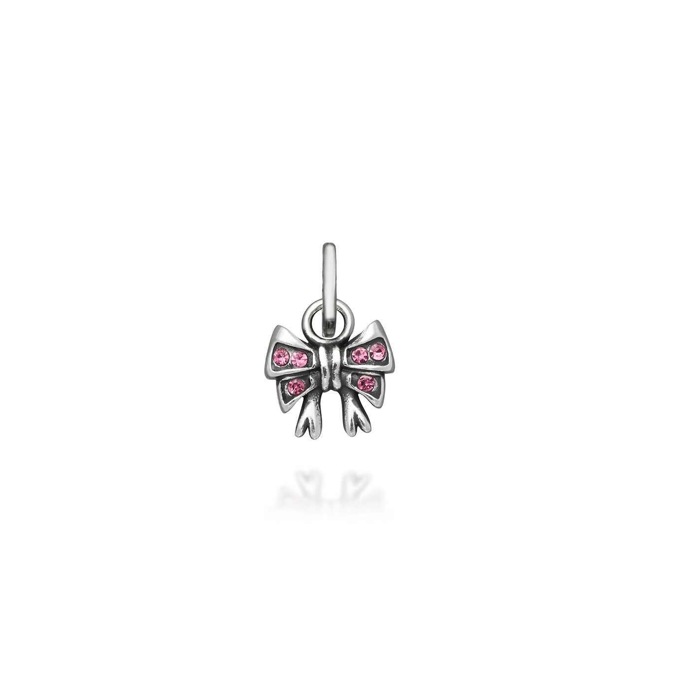Mini Charm Schleife Crystal Rosa