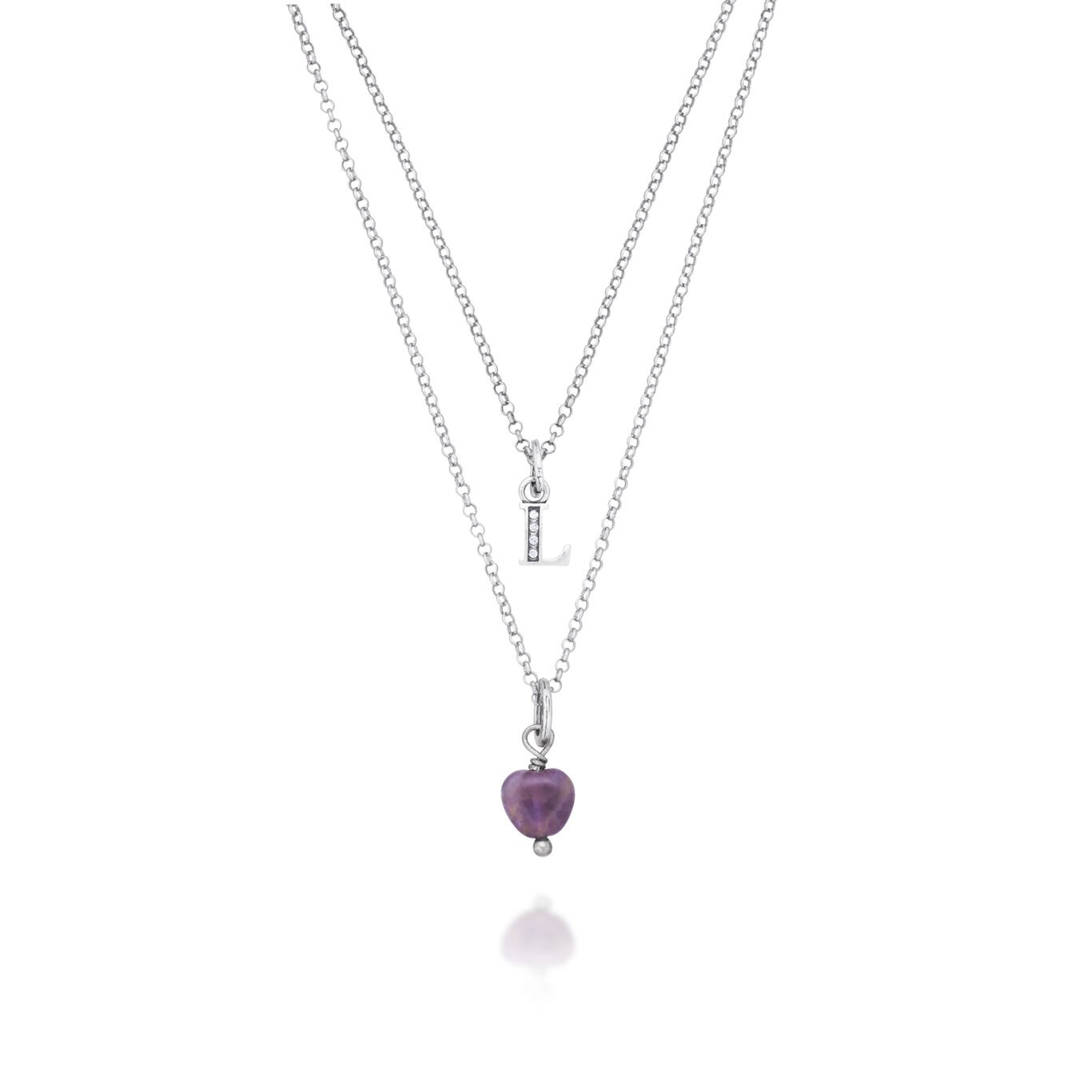 Halskette Kostbares Geschenk, Necklace aus 925 Sterling Silber,  amethyst und Zirkonia Stein_image number 0_Giovanni Raspini