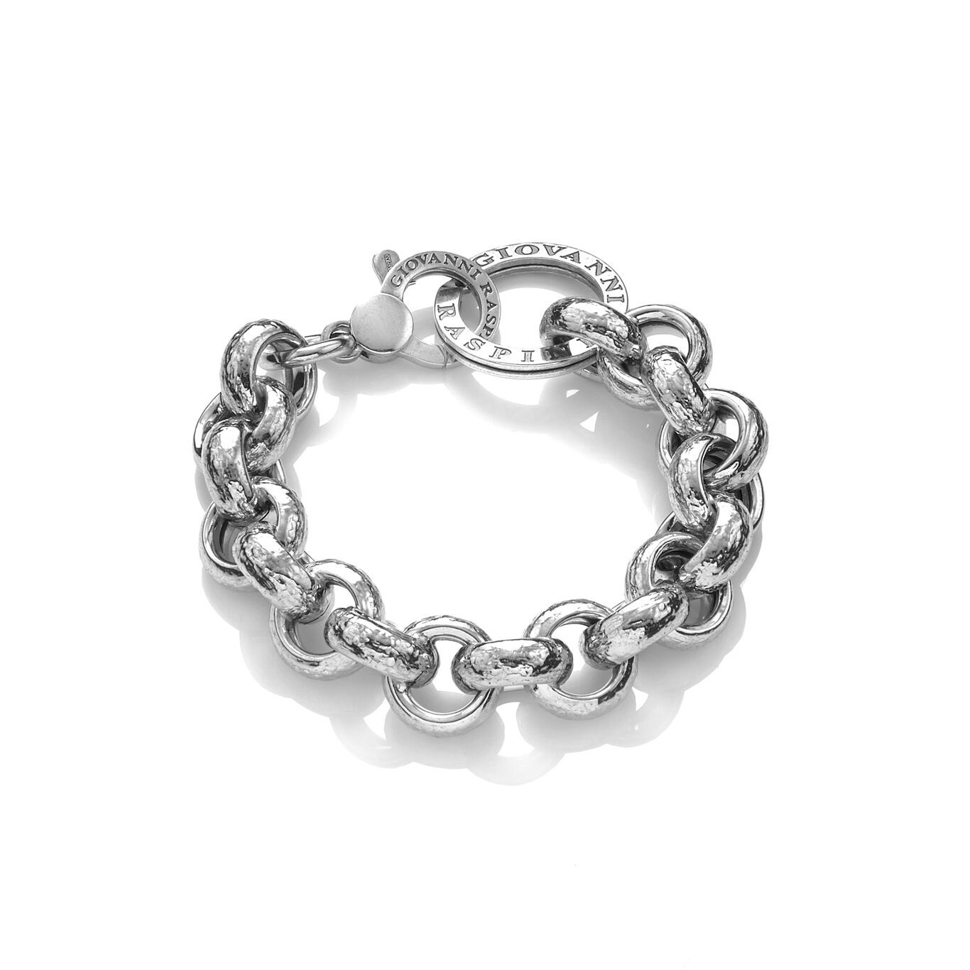 Bracelet mailles jaseron martel&eacute;es, grand mod&egrave;le