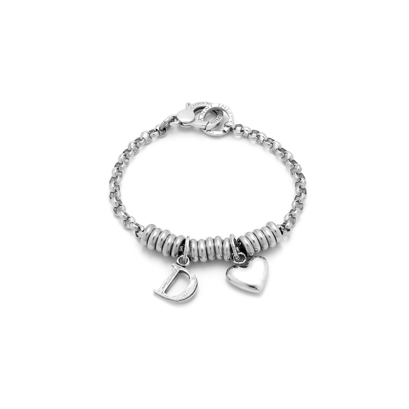 Bracelet with Heart and Letter D