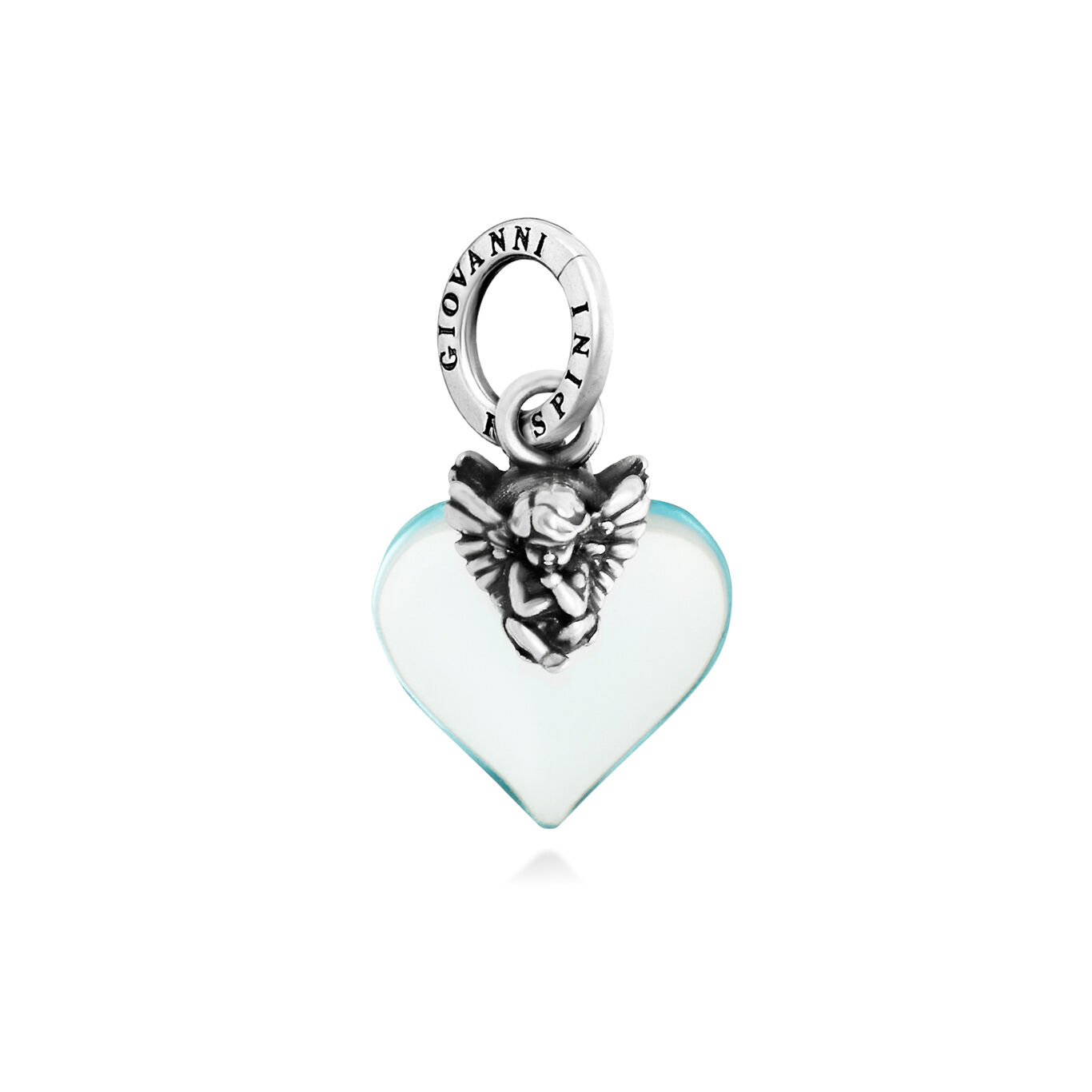 Angel Light Blue Heart Charm