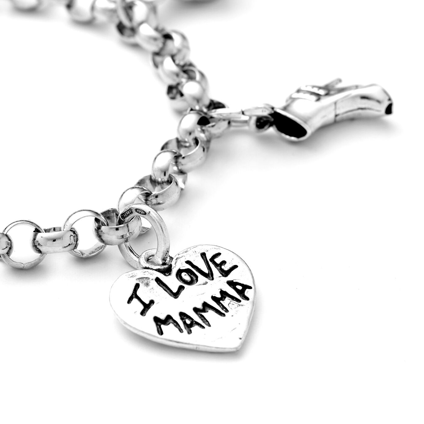 Heart "I love mamma"  Charm, Charm in Sterling Silver_image number 2_Giovanni Raspini