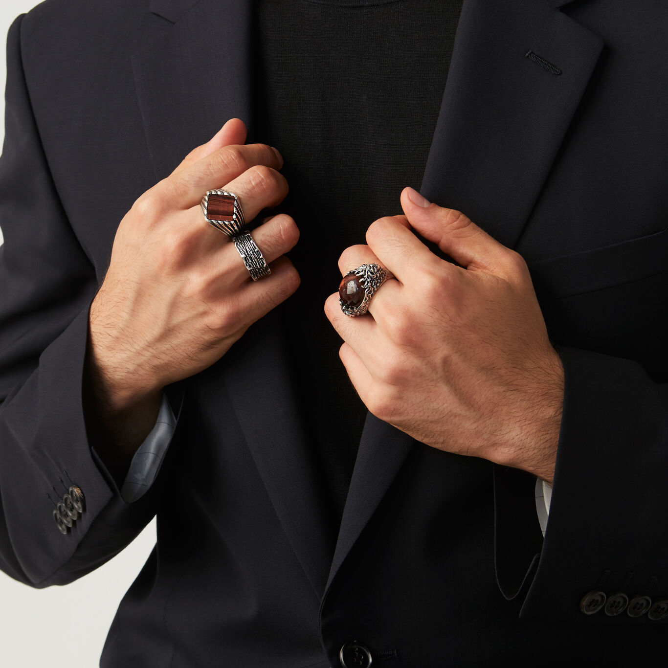 Bull's Eye Stripe Ring, Ring in Sterling Silver and bull's eye_image number 2_Giovanni Raspini