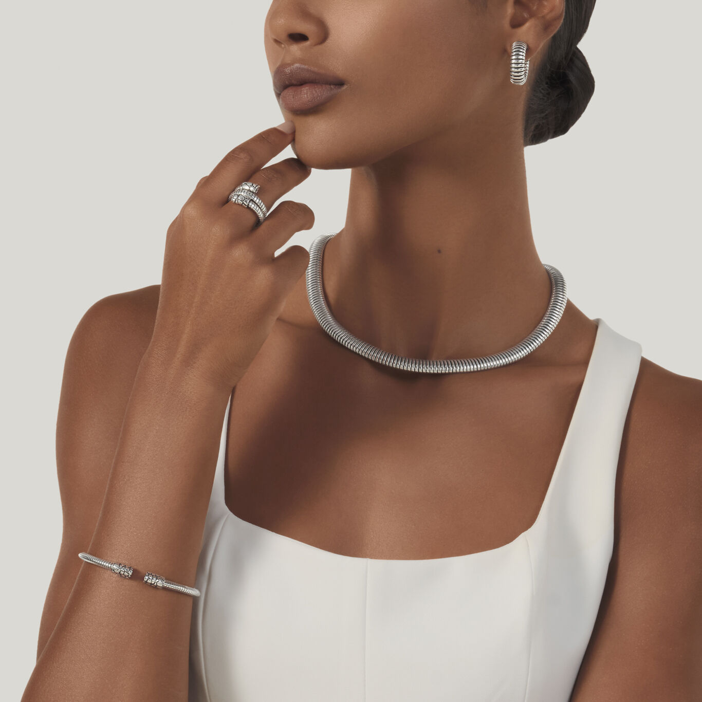 Tubogas Earrings, Earrings in Sterling Silver_image number 2_Giovanni Raspini