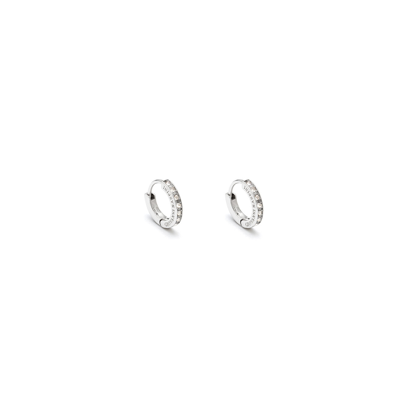 Huggie Crystal Small Earrings in Sterling silver and cubic zirconia ...
