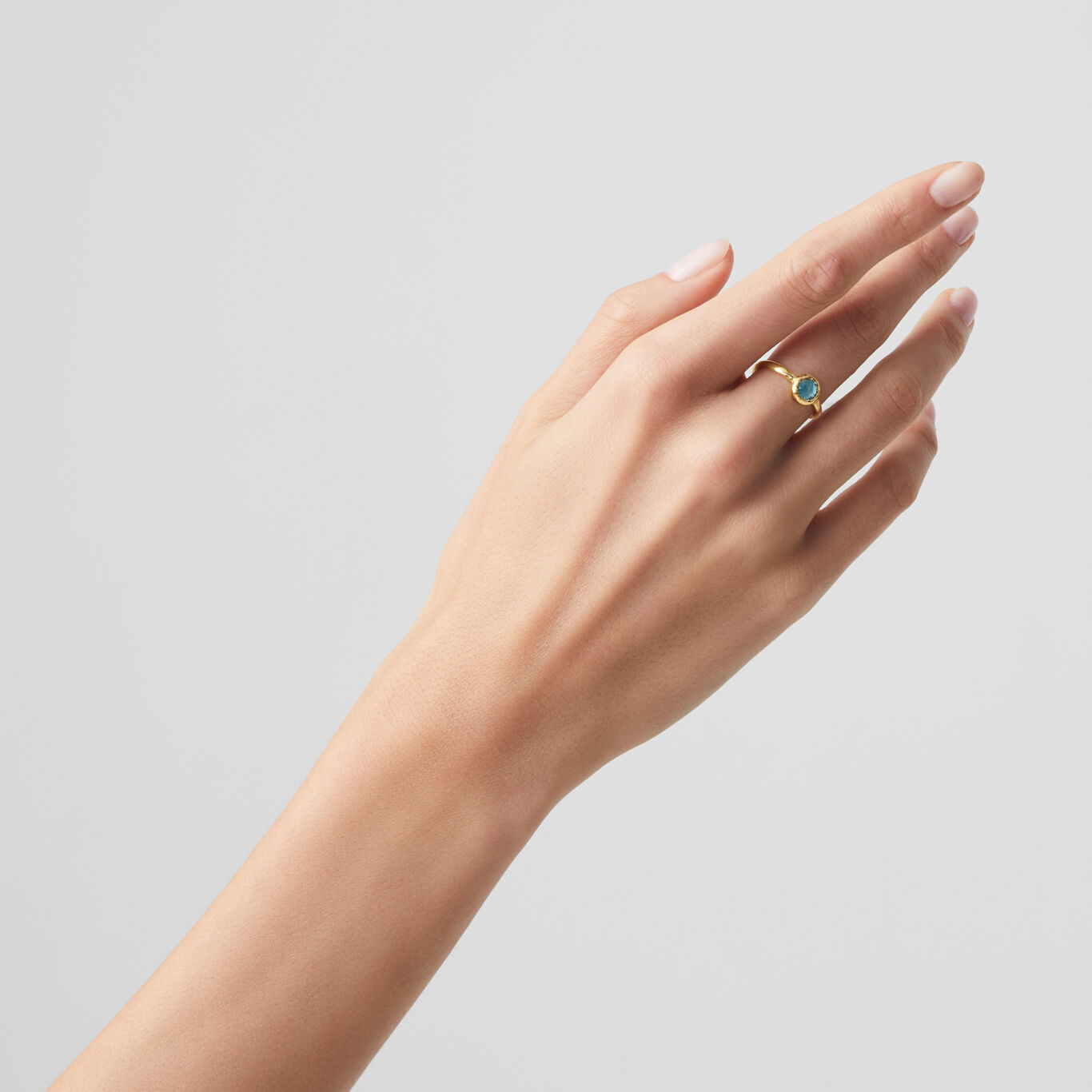 Bague émail Bleu Argent Massif - Taille 57 - Occasion Bon état