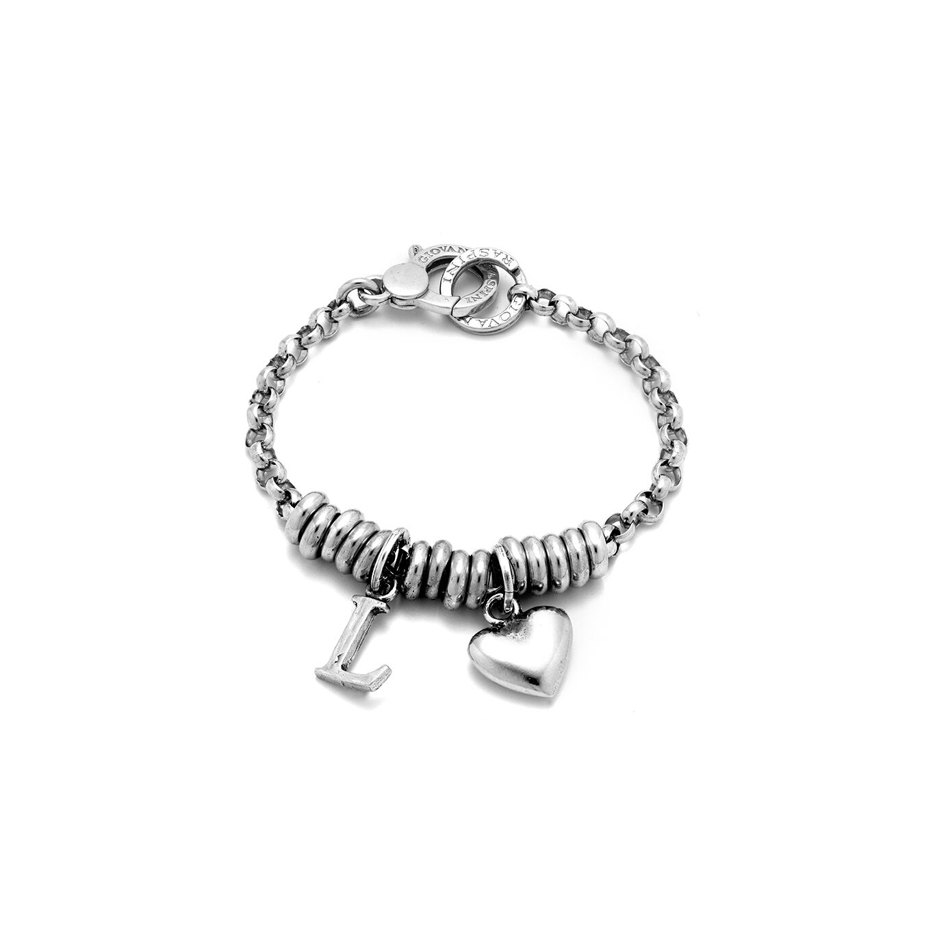 Bracelet with Heart and Letter L, Bracelet in Sterling Silver_image number 0_Giovanni Raspini
