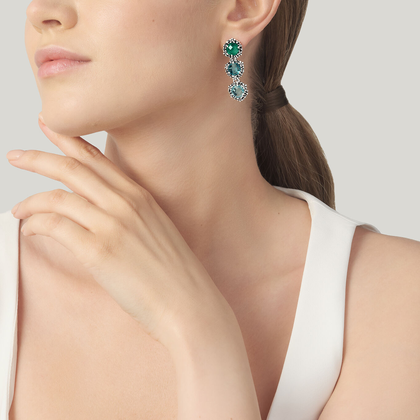 Boucles D'Oreilles Pendantes Blue Ivy