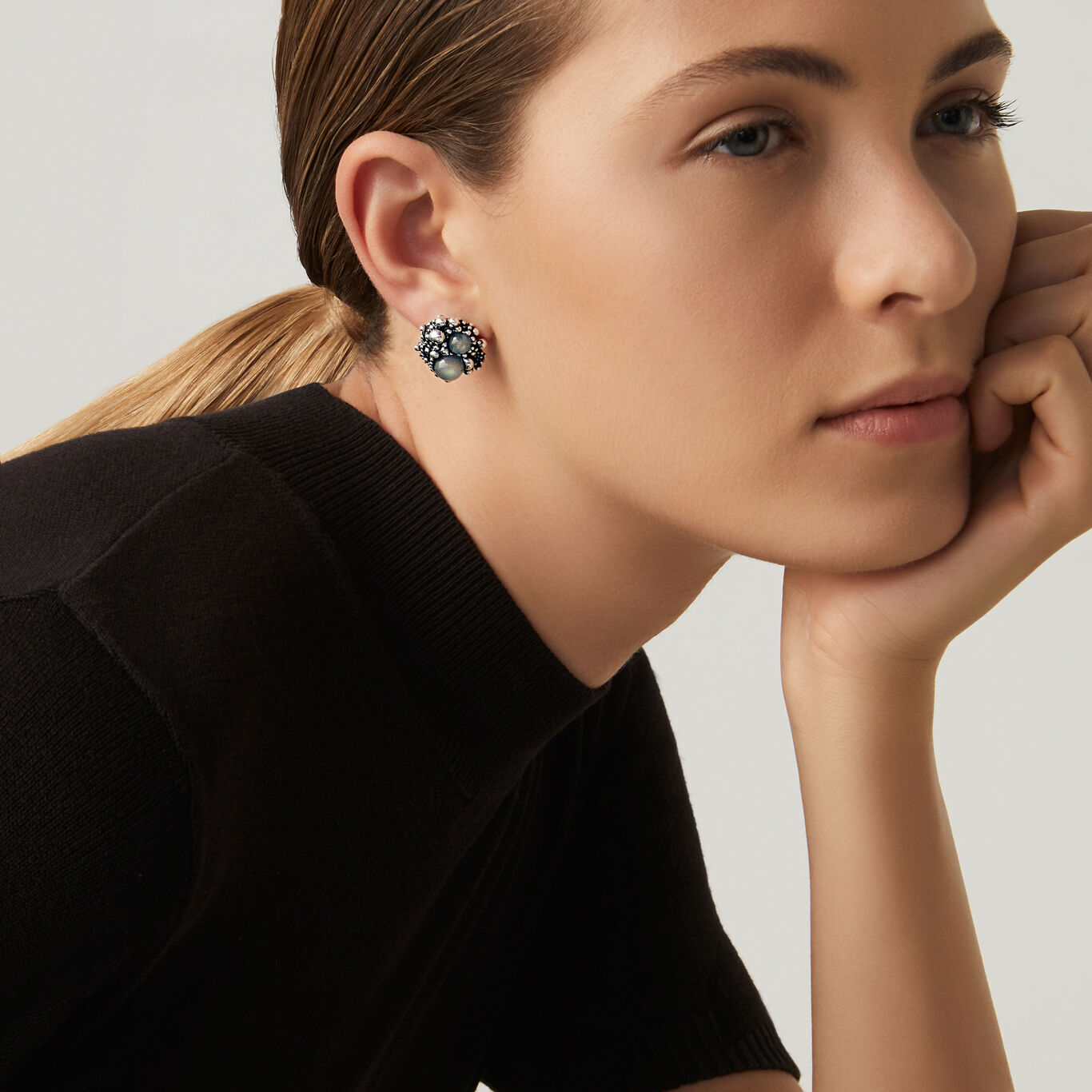 Milky Way Small Earrings, Earrings in Sterling Silver and labradorite_image number 1_Giovanni Raspini