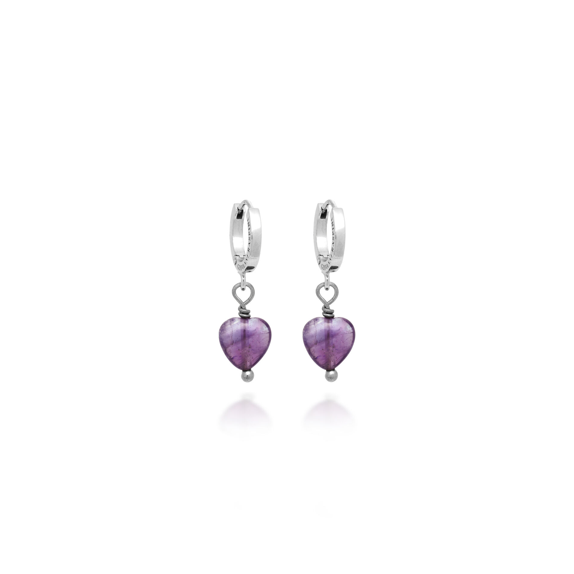 Huggie Earrings Amethyst Heart image number 0