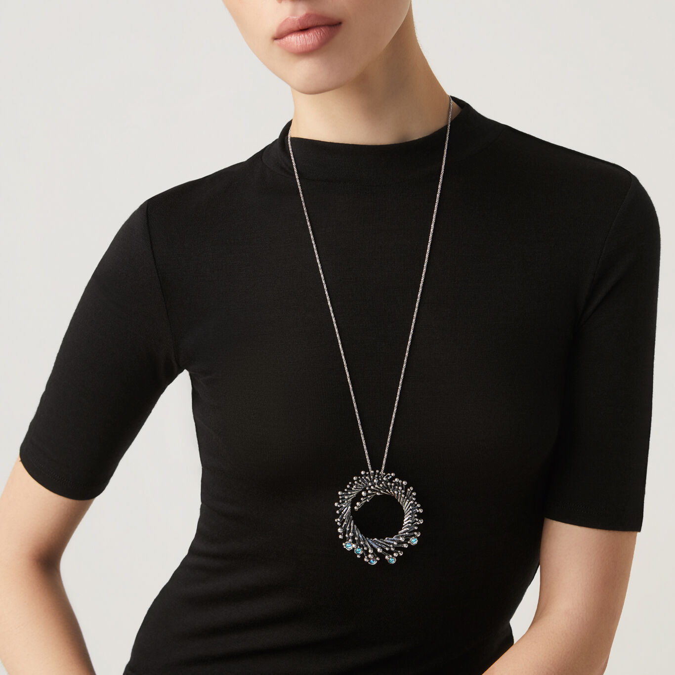 Fireworks Pendant, Necklace in Sterling Silver and mystic quartz_image number 1_Giovanni Raspini