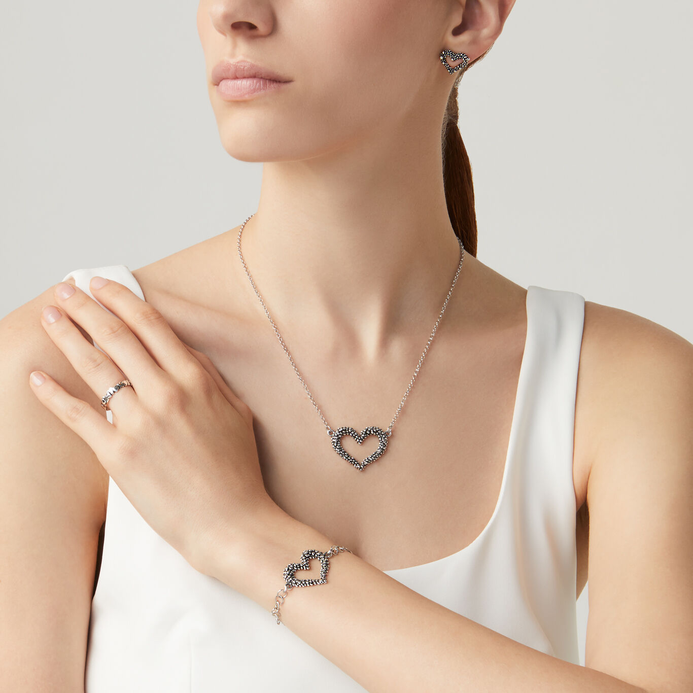 Heart Swing Necklace, Necklace in Sterling Silver_image number 2_Giovanni Raspini