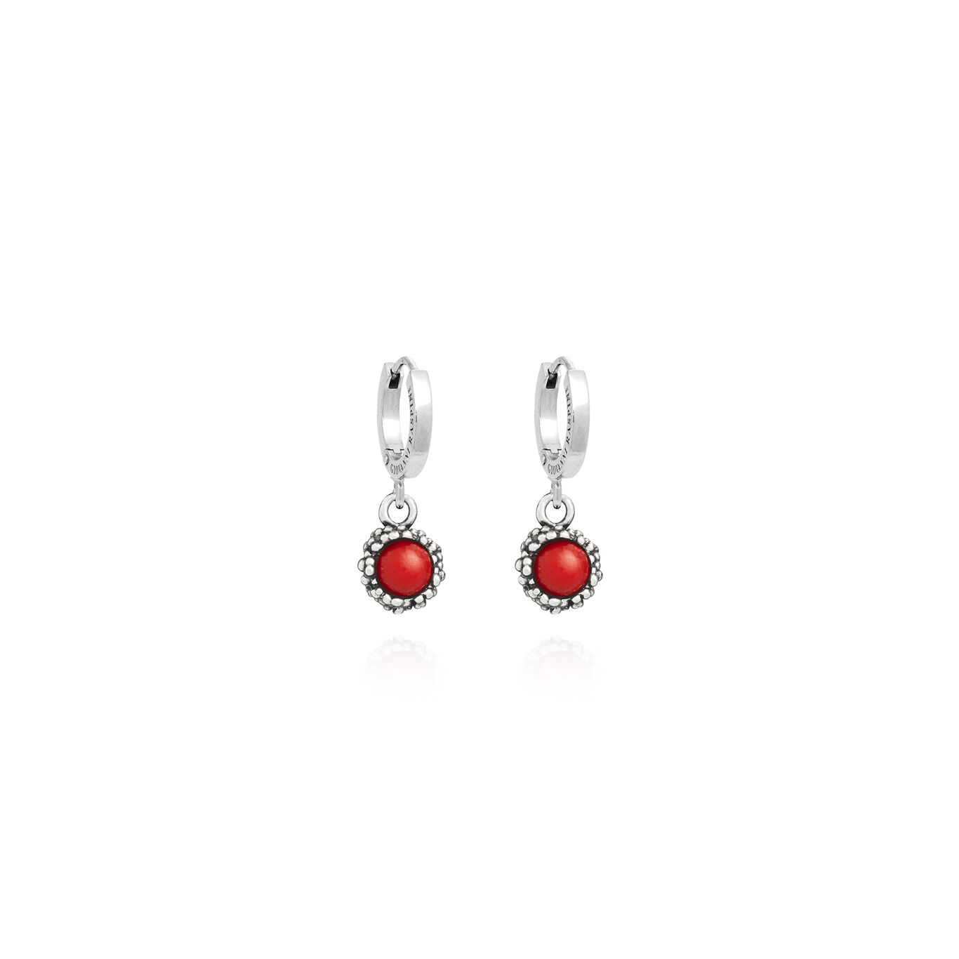 Huggie Earrings Coral Perlage