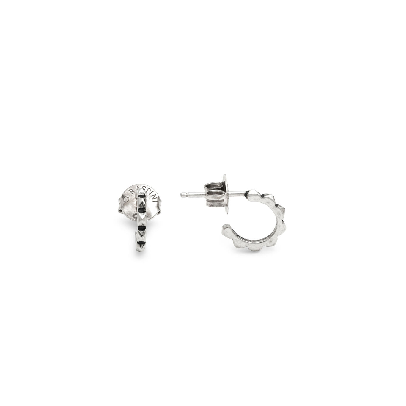 Boucles D'Oreilles Mini-Cr&eacute;oles &Agrave; Clous, Boucles d'oreilles en argent massif_image number 3_Giovanni Raspini