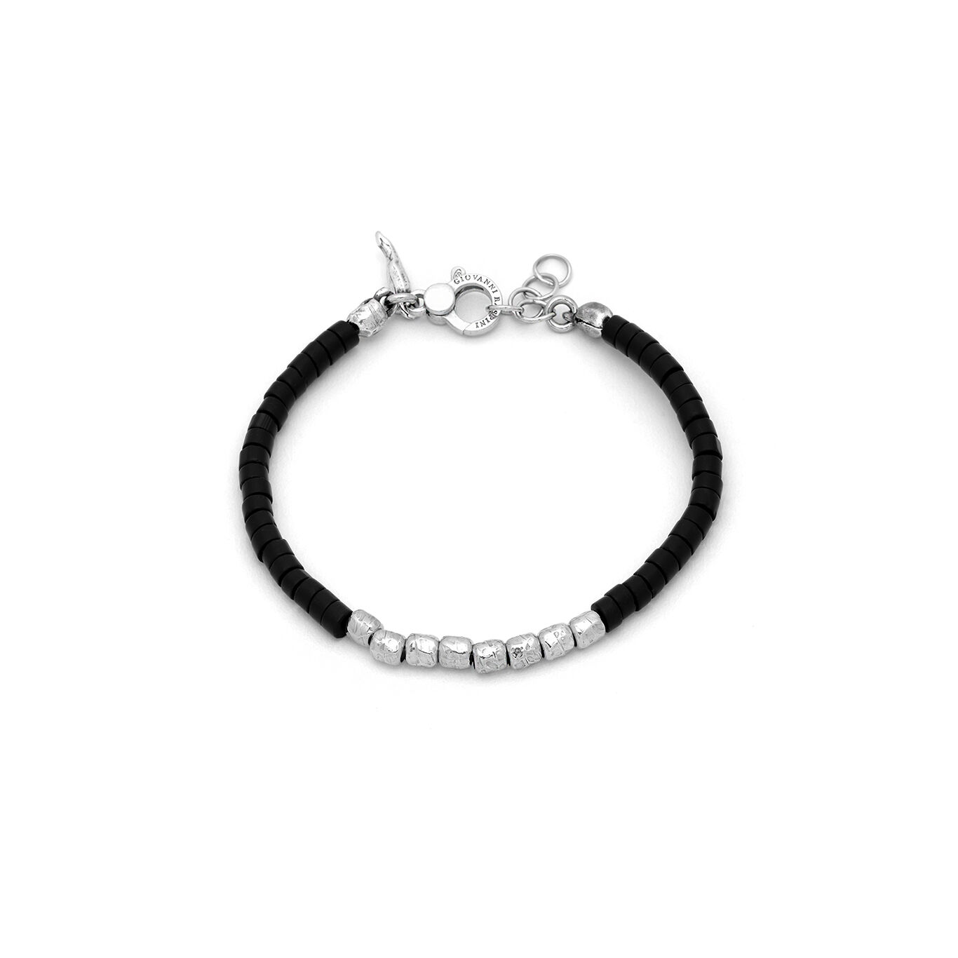 Black Agate And Grains Bracelet, Bracelet in Sterling Silver and black agate_image number 0_Giovanni Raspini