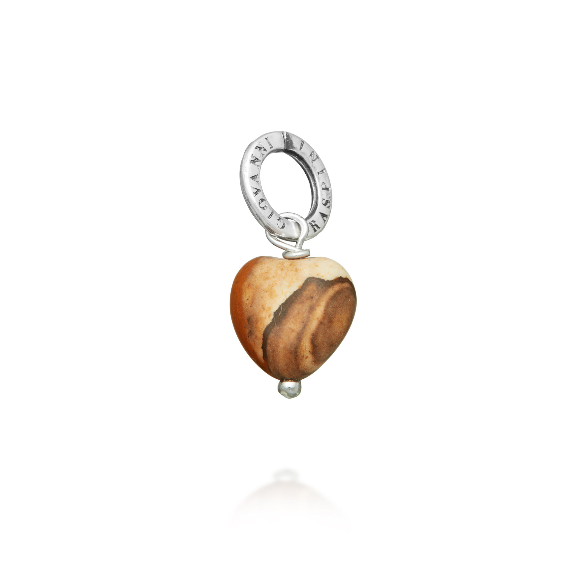 Paesina Stone Heart Charm image number 0