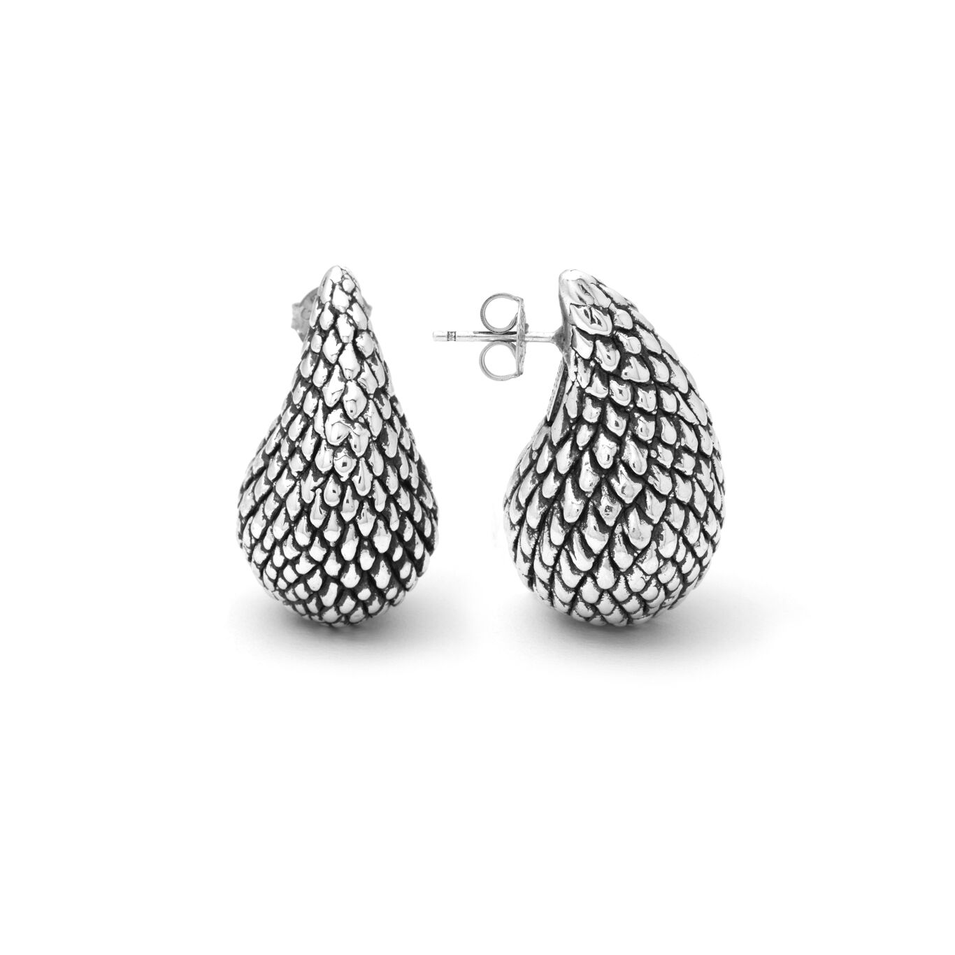Boucles D&rsquo;Oreilles Goutte Serpent, Boucles d'oreilles en argent massif_image number 2_Giovanni Raspini