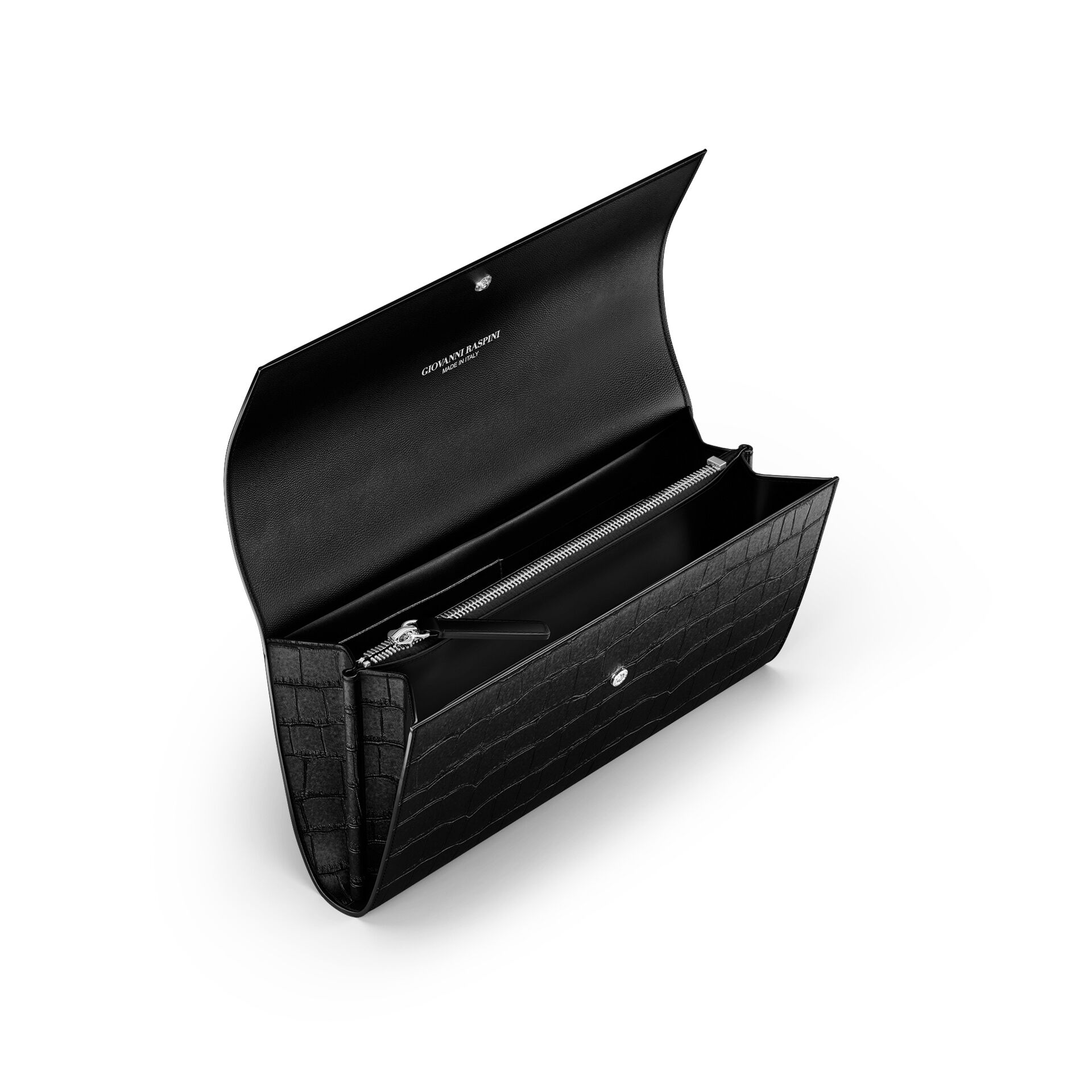 Black Croco Leather Jungle Continental Wallet image number 2