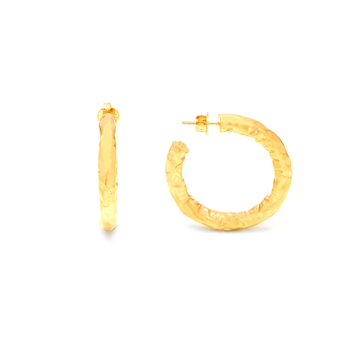 Orecchini Stone, Orecchini cerchio in Argento placcato oro 18 kt_image number 2_Giovanni Raspini