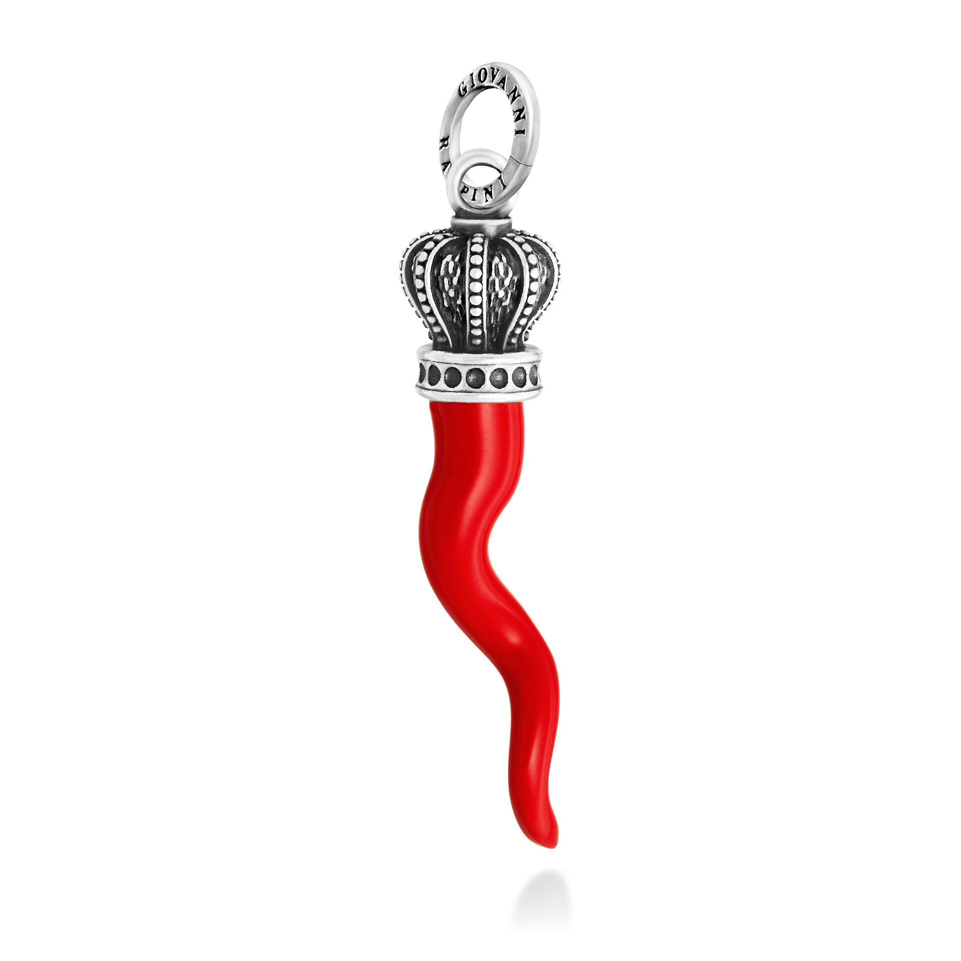 Crown Red Italian Horn Charm image number 0