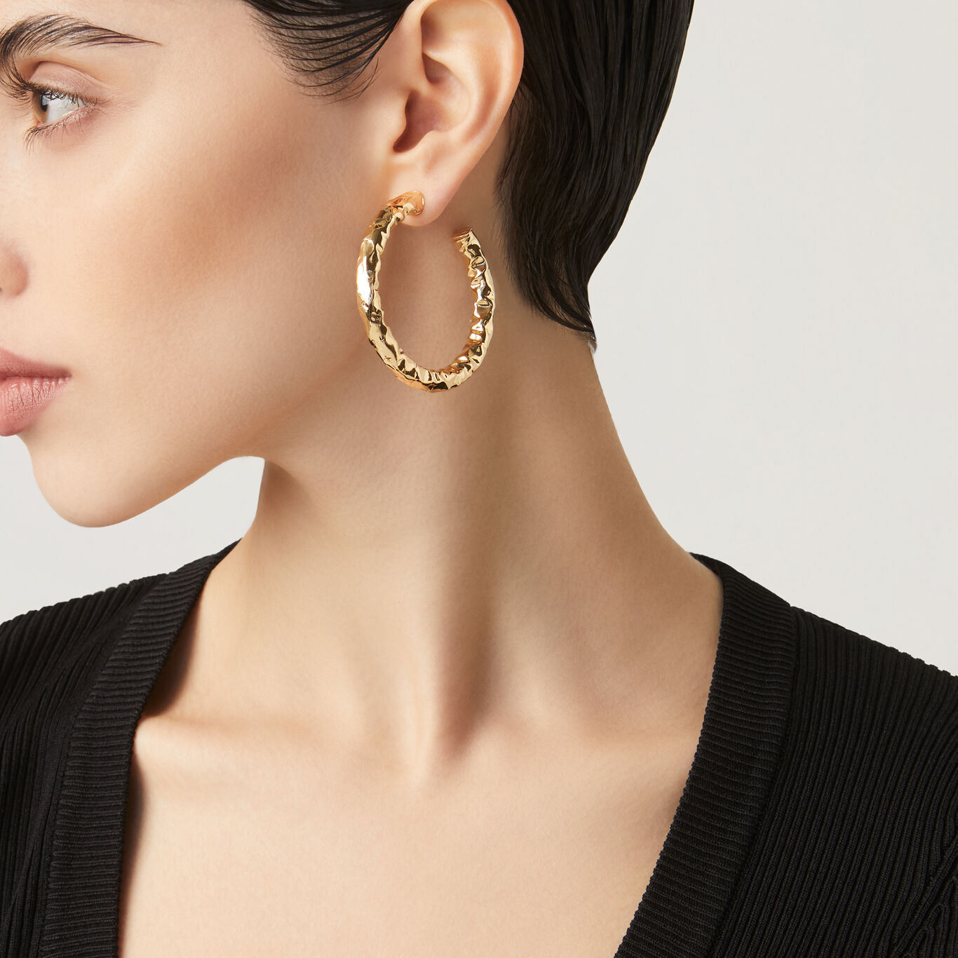 Stone Big Earrings, Hoop Earrings in gold-plated Sterling Silver_image number 1_Giovanni Raspini