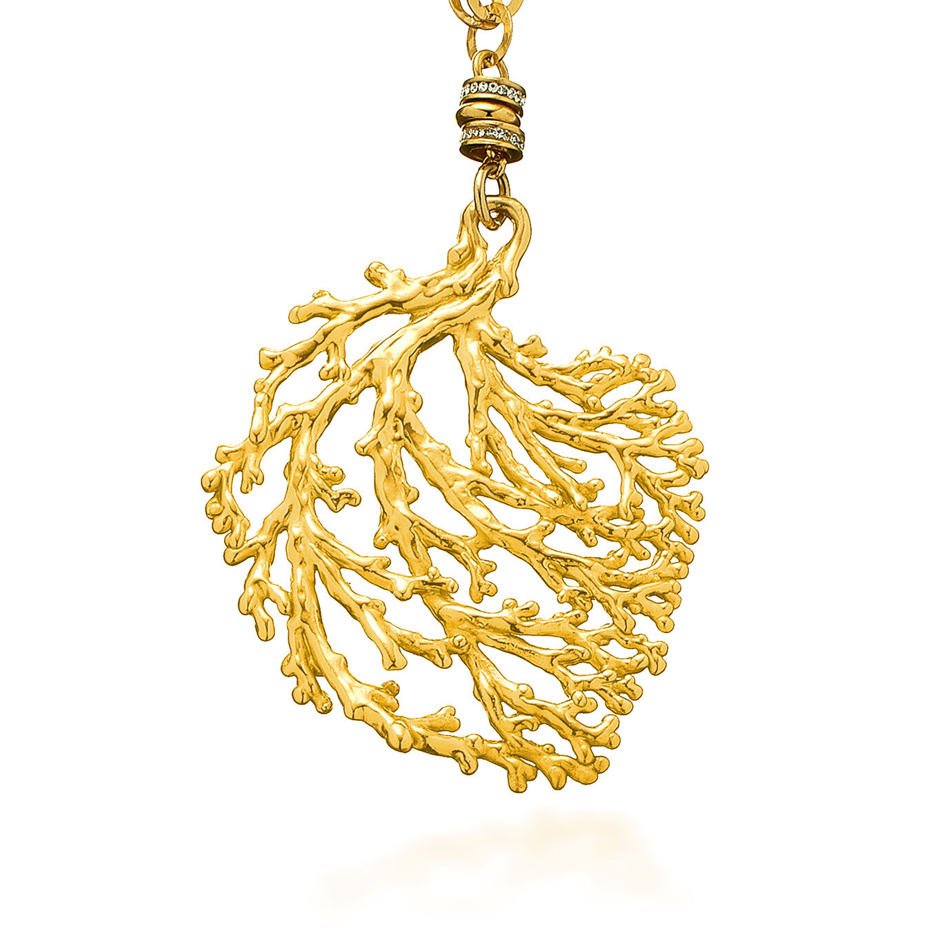 Pendentif Corail, Collier en argent massif dor&eacute; et cristaux Swarovski_image number 0_Giovanni Raspini