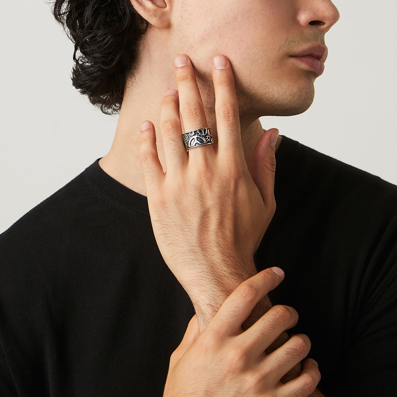 Gears Band Ring in Sterling Silver Giovanni Raspini