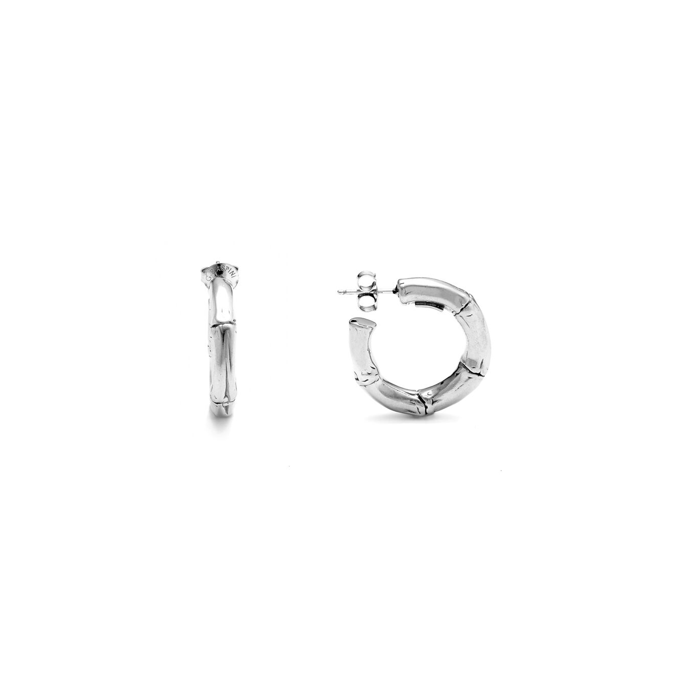 Cr&eacute;oles Bambou, petit mod&egrave;le, Cr&eacute;oles en argent massif_image number 2_Giovanni Raspini