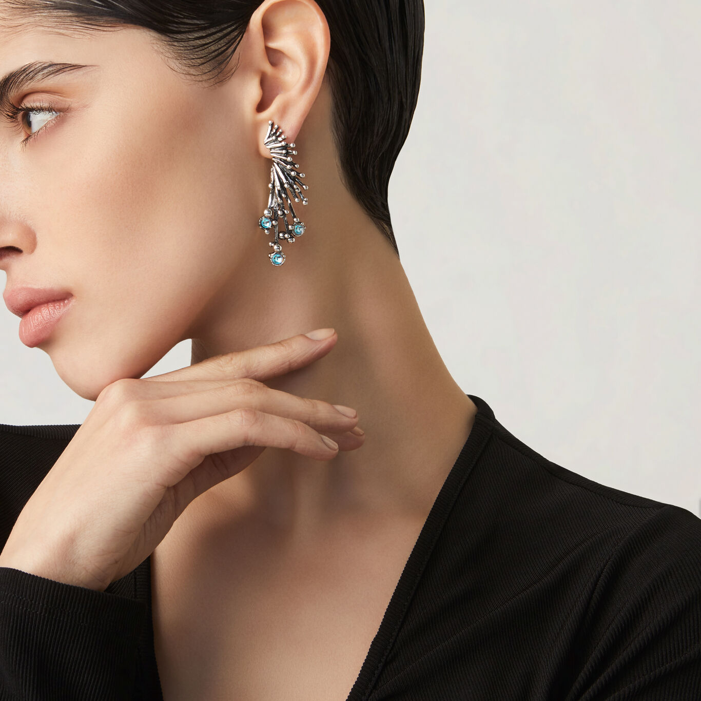 Fireworks Drop Earrings, Earrings in Sterling Silver and mystic quarz_image number 1_Giovanni Raspini