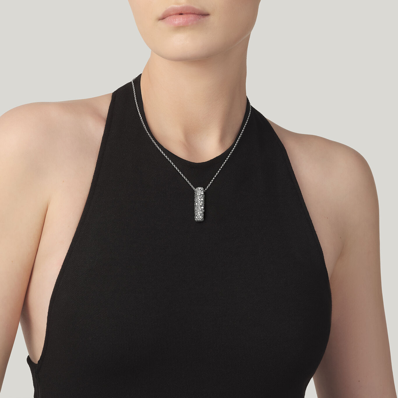 Petit Perlage Small Pendant, Necklace in Sterling Silver_image number 1_Giovanni Raspini