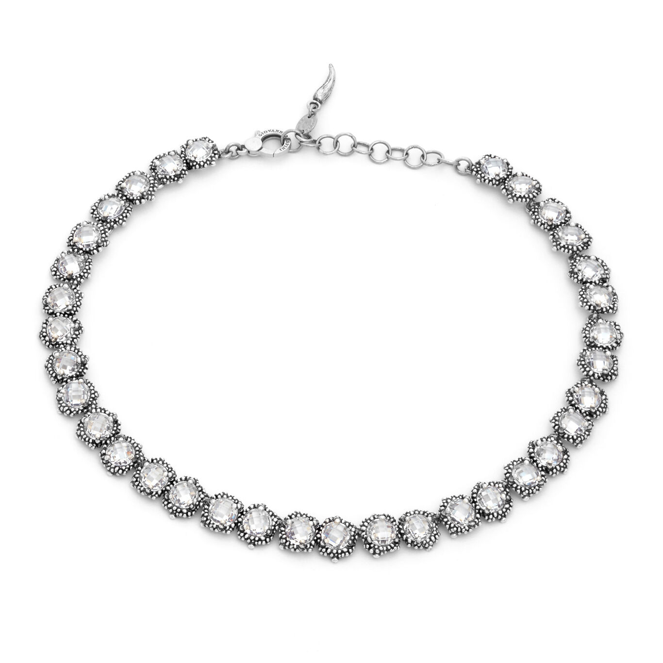Shine Necklace, Necklace in Sterling Silver and zircons_image number 0_Giovanni Raspini
