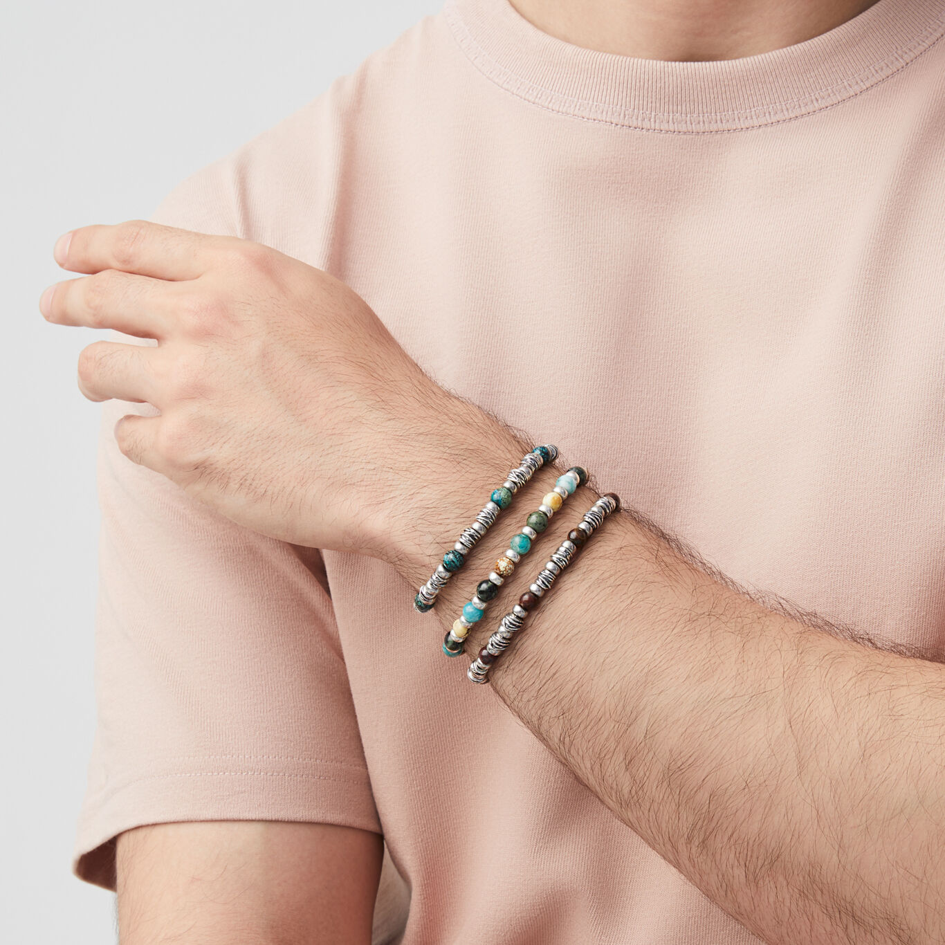 Earth Colours Tango Bracelet, Bracelet in Sterling Silver and natural stones_image number 2_Giovanni Raspini