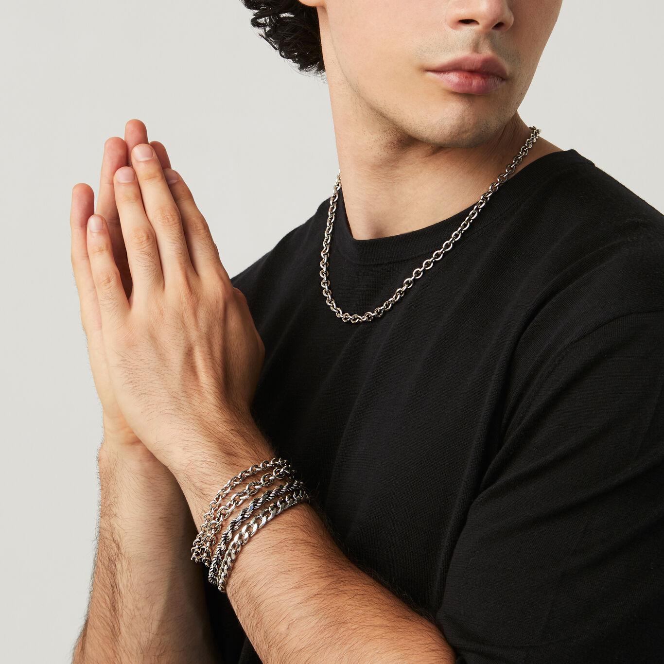 Curb Chain Bracelet, Bracelet in Sterling Silver_image number 2_Giovanni Raspini
