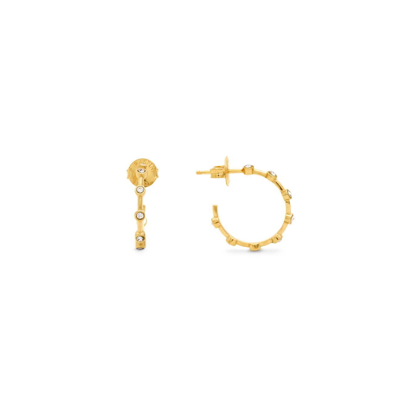Boucles D'Oreilles Satellite, Boucles d'oreilles en argent massif plaqu&eacute; or 18k et Zircons_image number 2_Giovanni Raspini