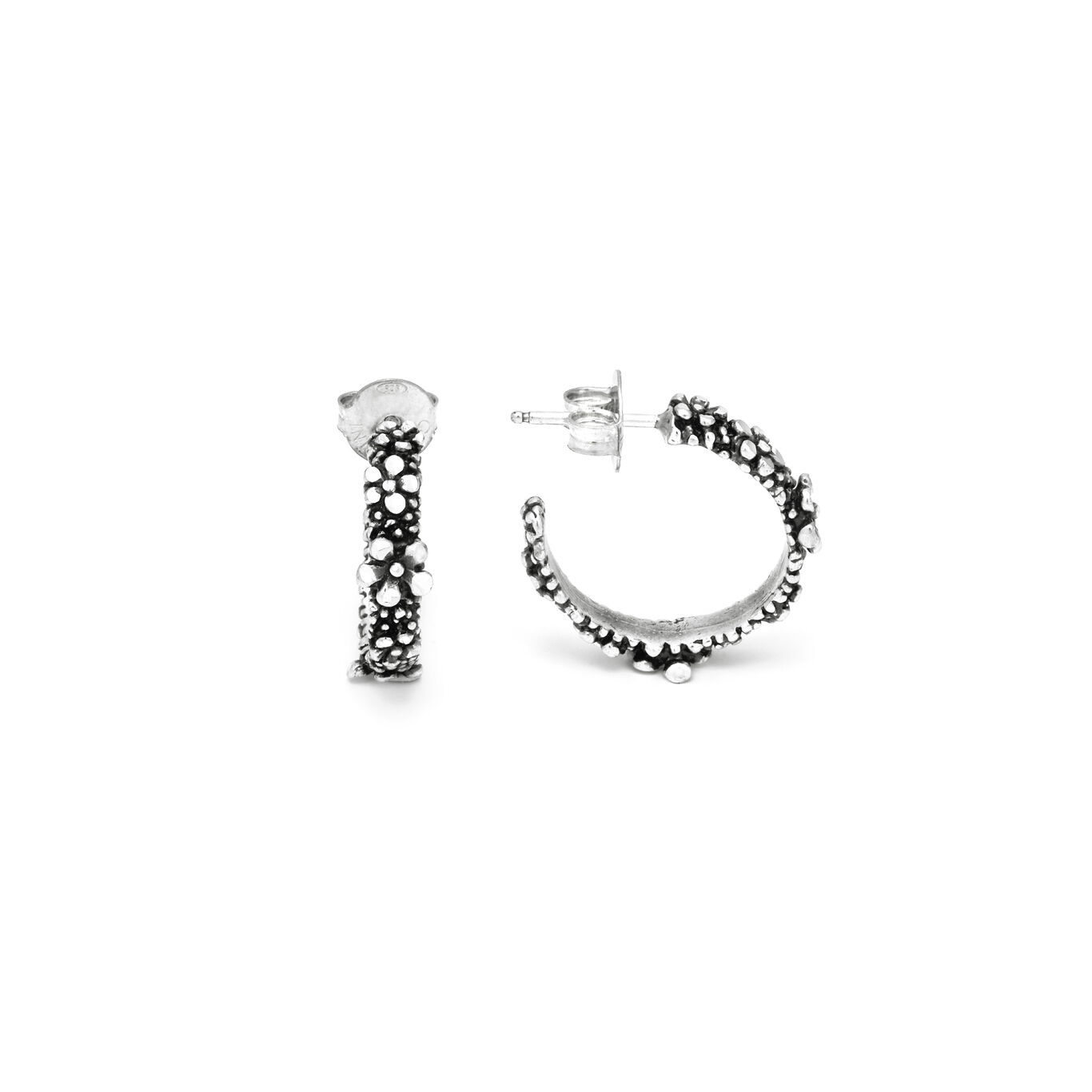 Wildflowers Hoop Earrings, Hoop Earrings in Sterling Silver_image number 2_Giovanni Raspini