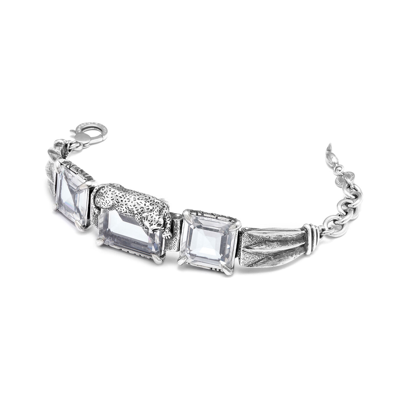Leopard Empire Bracelet, Bracelet in Sterling Silver and zircon_image number 0_Giovanni Raspini