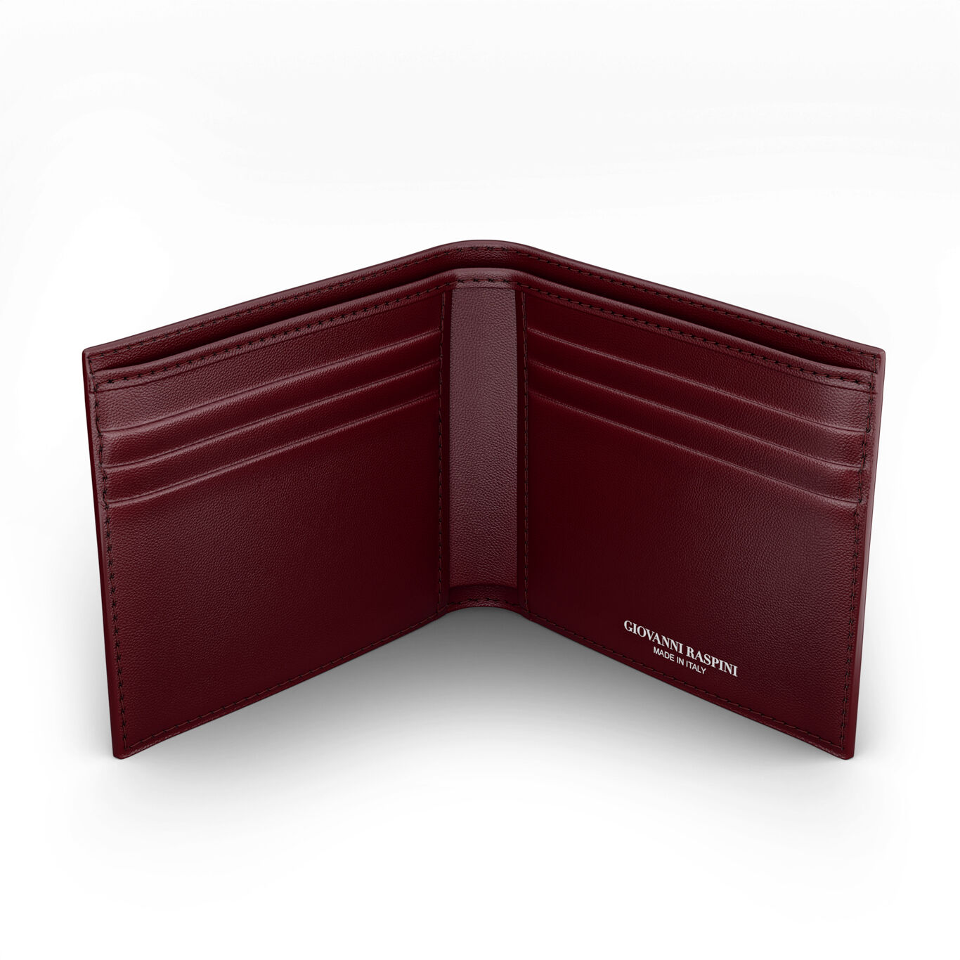 Burgundy Croco Leather Wallet, Leather wallet with iconic sterling silver decoration_image number 3_Giovanni Raspini