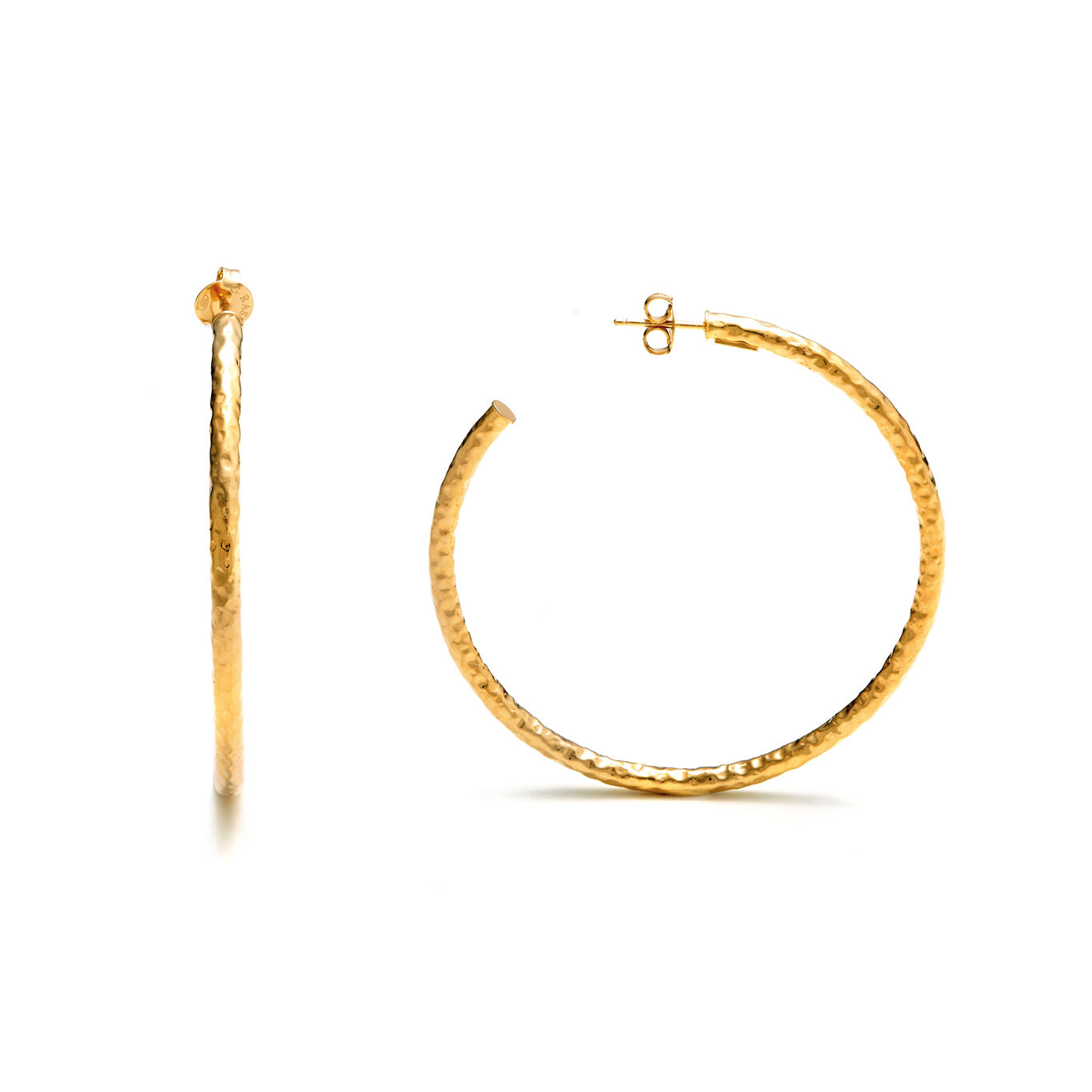 Rock Light Maxi Earrings, Hoop Earrings in gold-plated Sterling Silver_image number 2_Giovanni Raspini