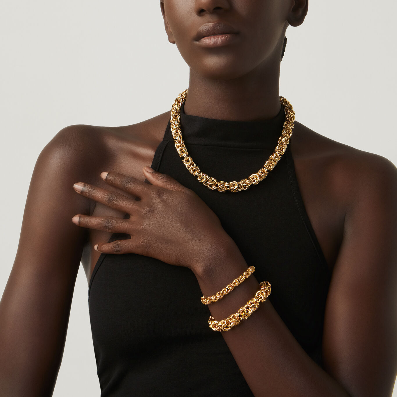 Byzantine Big Necklace, Necklace in gold-plated Sterling Silver_image number 2_Giovanni Raspini
