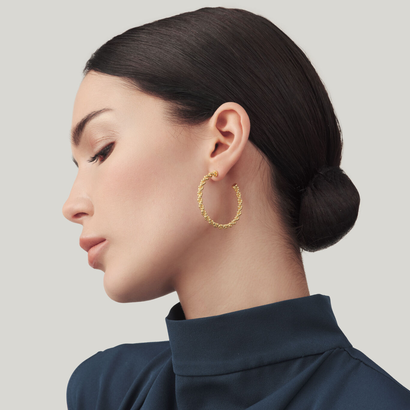 Wheat Chain Big Hoop Earrings