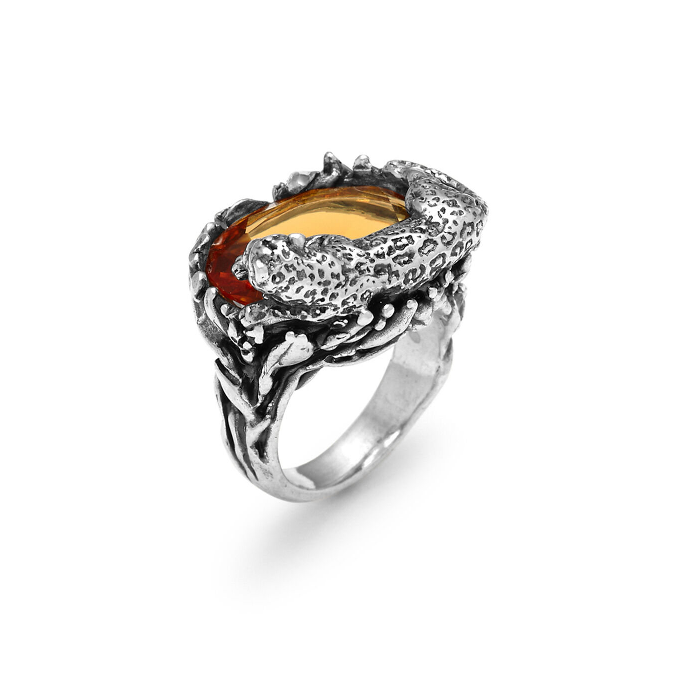 Bague L&eacute;opard Eden, grand mod&egrave;le, Bague en Argent massif et quartz citrine_image number 2_Giovanni Raspini
