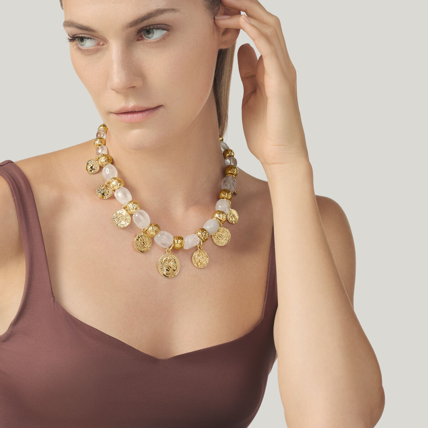 Crystal Coins Necklace