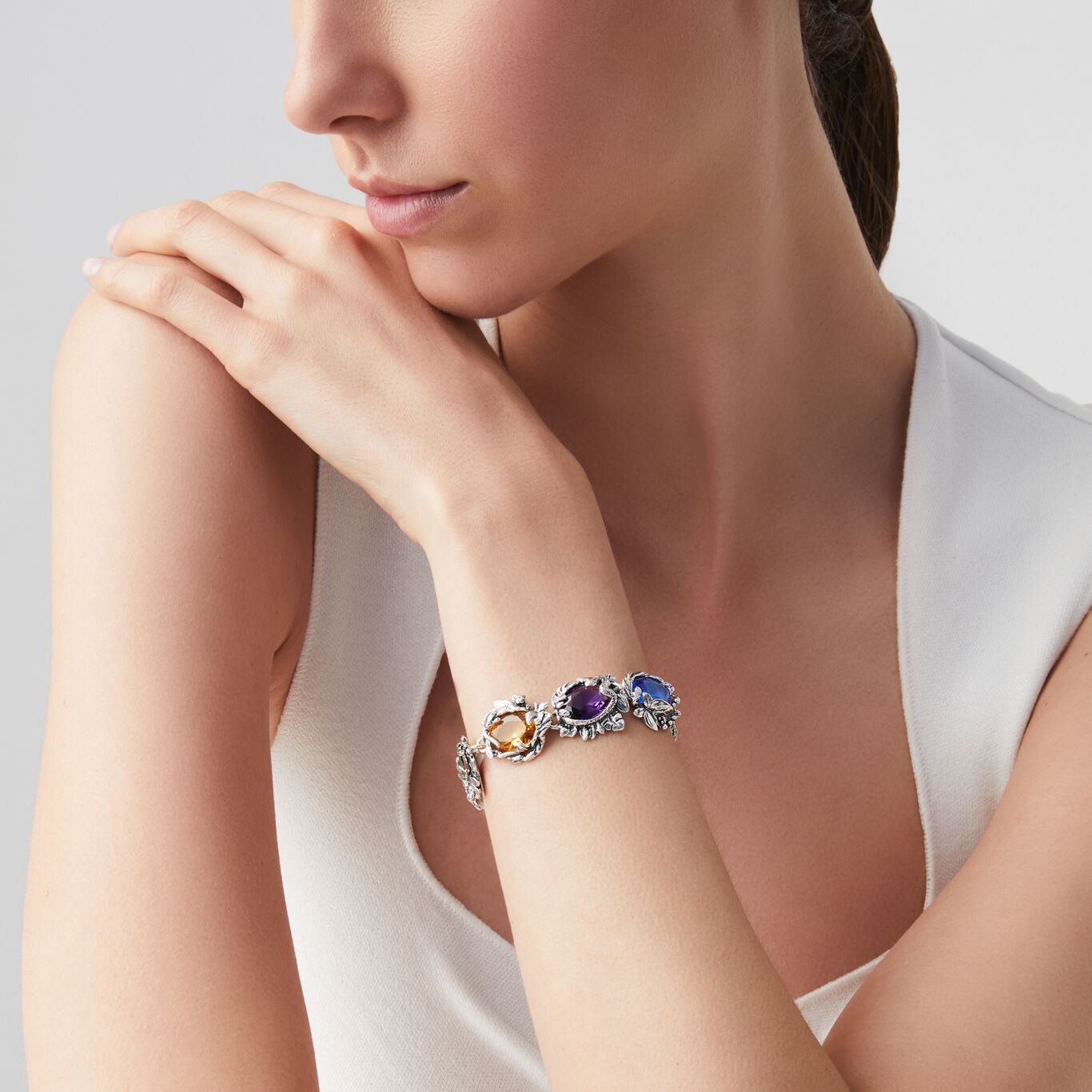 Eden Bracelet, Bracelet in Sterling Silver and quartz_image number 1_Giovanni Raspini