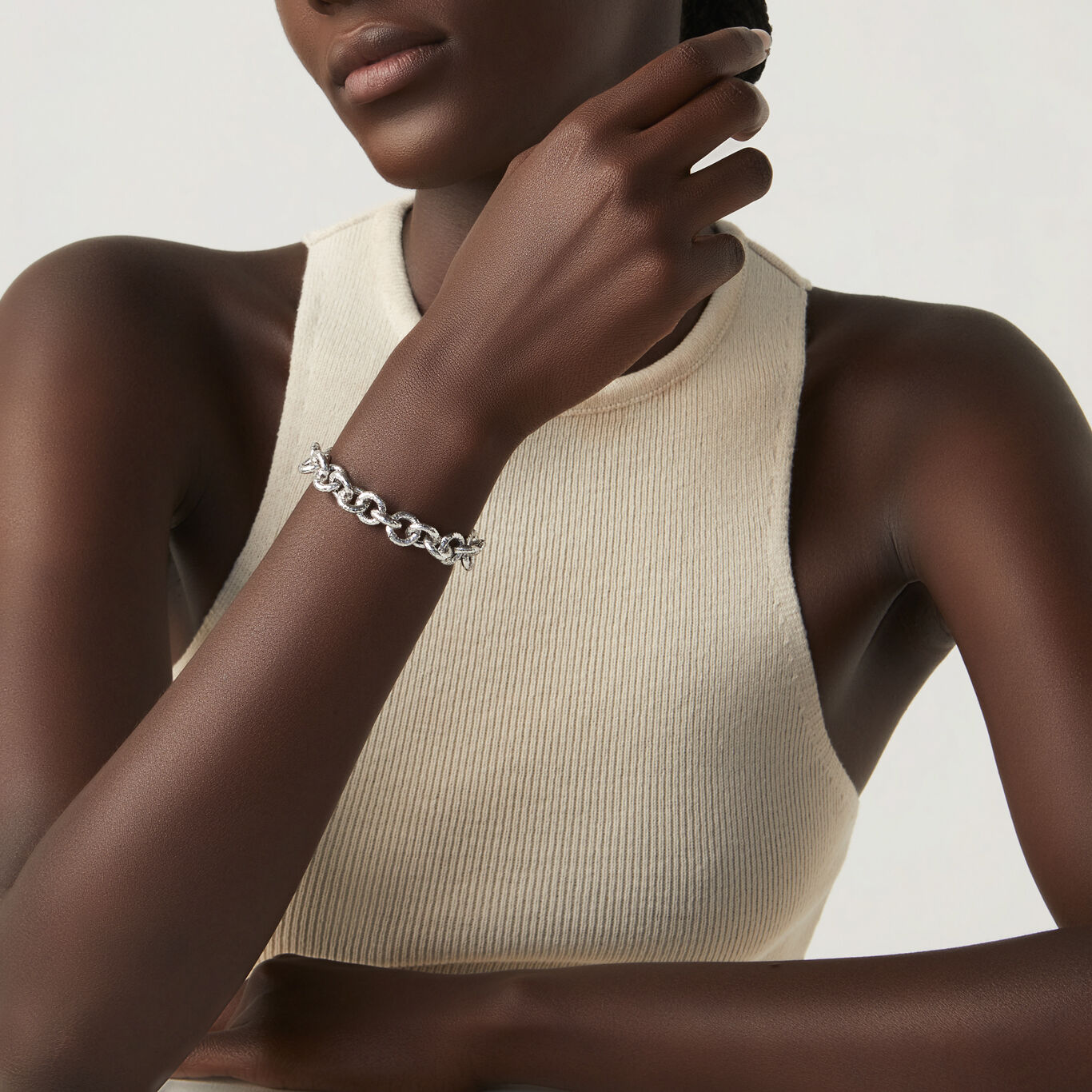 Hammered Bracelet, Bracelet in Sterling Silver_image number 1_Giovanni Raspini